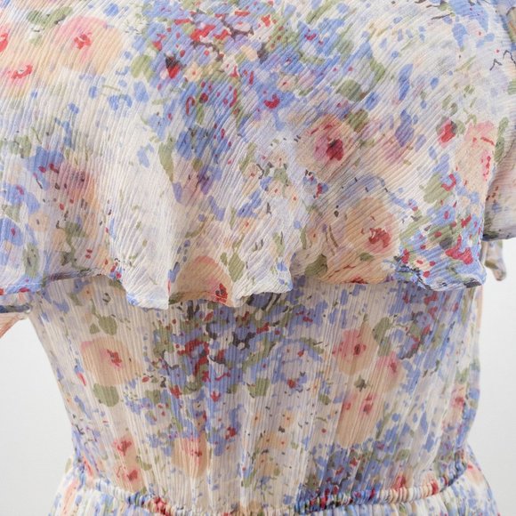 Vintage 90s Joie L Easter Dress Silk Floral Printed Long Maxi Sundress - Picture 2 of 9